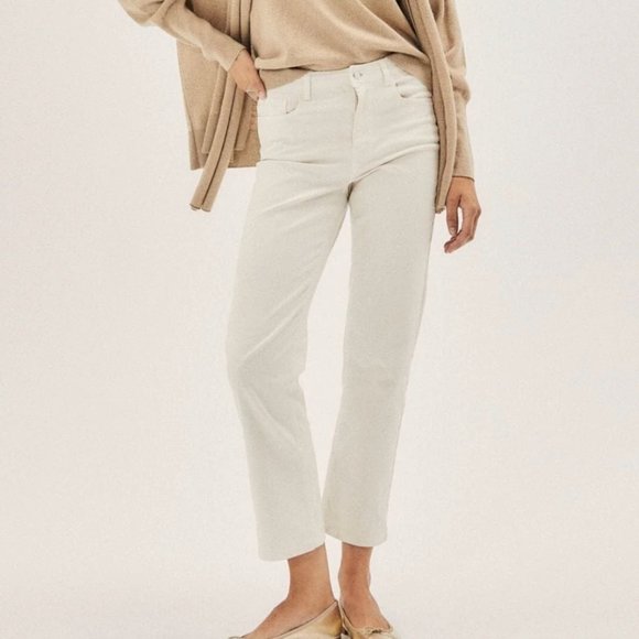 White Straight Leg Jeans - Picture 2 of 3